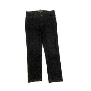 Lauren Ralph Lauren Classic Straight Women's size 8P Flower Velvet Pattern Jeans